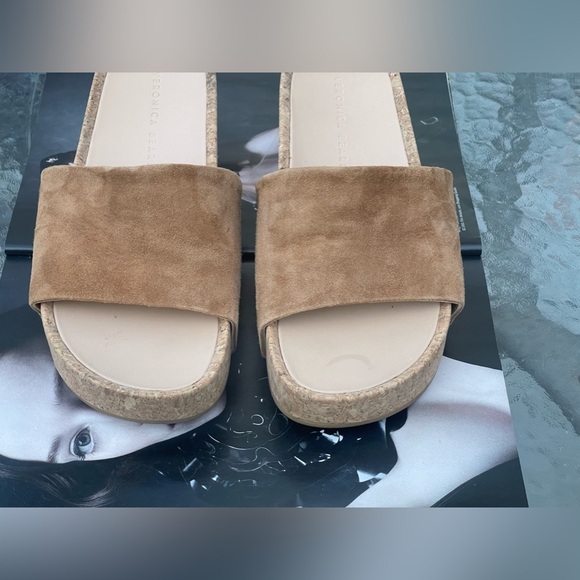 Veronica Beard Dresdyn Caramel Platform Slide Cork Sandal Size 8M - Picture 13 of 13